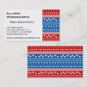 クリスマスのセーターのトナカイ、雪片およびミトン 名刺 (正面/裏面)