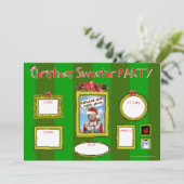 クリスマスのセーターのパーティーInvitation_template1 招待状 (スタンド正面)