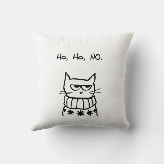クリスマスのセーターの怒っている猫-おもしろいな猫のクリスマス クッション (裏面)