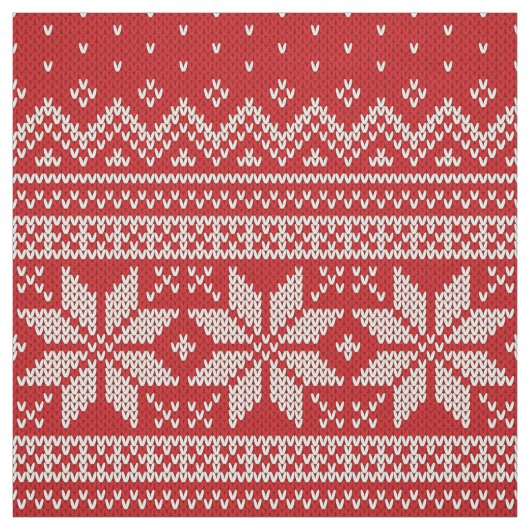 クリスマスのセーターの編み物パターン-赤 ファブリック (見本)
