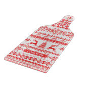 クリスマスのセーターの赤く公平な島パターンモノグラム カッティングボード (角)