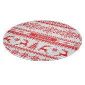 クリスマスのセーターの赤く公平な島パターンモノグラム カッティングボード (角)