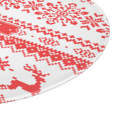 クリスマスのセーターの赤く公平な島パターンモノグラム カッティングボード (角)