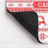 クリスマスのセーターの赤く公平な島パターンモノグラム マウスパッド (コーナー)