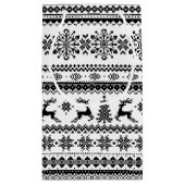 クリスマスのセーターの黒の公平な島パターンモノグラム スモールペーパーバッグ (裏面)