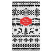 クリスマスのセーターの黒の公平な島パターンモノグラム スモールペーパーバッグ (正面)