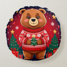 クリスマスのセーターを着たかわいいクマ