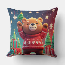 クリスマスのセーターを着た可愛い熊