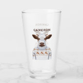 クリスマスのセーター牛は|あなたの名前を加えます タンブラーグラス (裏面)