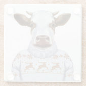 クリスマスのセーター牛 ガラスコースター (裏面)