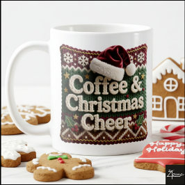 クリスマスのセーター コーヒーとクリスマスサンタの帽子 コーヒーマグカップ