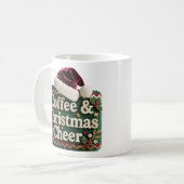クリスマスのセーター コーヒーとクリスマス サンタの帽子 コーヒーマグカップ (正面左)