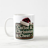 クリスマスのセーター コーヒーとクリスマス サンタの帽子 コーヒーマグカップ (左)