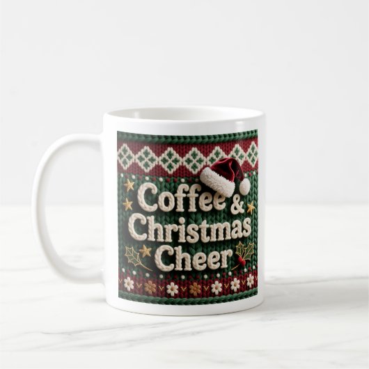 クリスマスのセーター サンタ帽子 コーヒー コーヒーマグカップ (左)