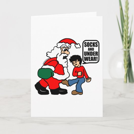 クリスマスのソックスおよび下着 シーズンカード (正面)