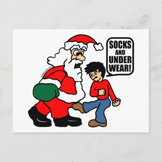 クリスマスのソックスおよび下着 シーズンポストカード (正面)