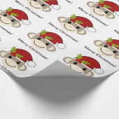 クリスマスのソックス猿の包装紙 ラッピングペーパー (角)