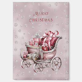 クリスマスのソリとプレゼントのホリデーマグネット マグネット