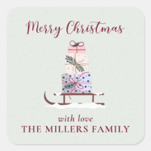 クリスマスのソリは贈り物でいっぱいで、緑が濃い