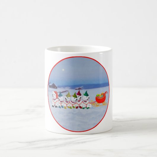 クリスマスのソリ コーヒーマグカップ (中央)