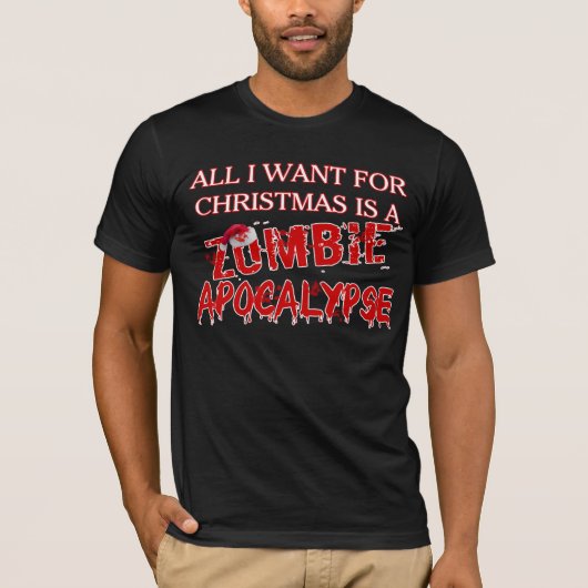 クリスマスのゾンビの黙示録 Tシャツ (正面)