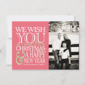 クリスマスのタイポグラフィメッセージの写真カード シーズンカード (正面)