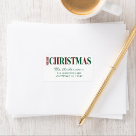 クリスマスのタイポグラフィ レッドとグリーン ラベル