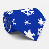 クリスマスのタイ-雪片 ネクタイ (ロール)