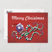 クリスマスのタコとストライプ シーズンポストカード (正面/裏面)