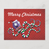 クリスマスのタコとストライプ シーズンポストカード (正面)