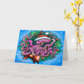 クリスマスのタコのカード カード (黄色い花)