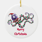 クリスマスのタコはとの縞で飾ります セラミックオーナメント (裏面)
