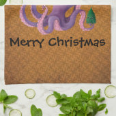 クリスマスのタコ キッチンタオル (折り畳み)