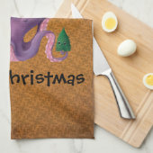 クリスマスのタコ キッチンタオル (四つ折り)