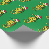 クリスマスのタツノオトシゴの包装紙 ラッピングペーパー (角)