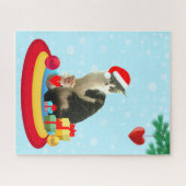 クリスマスのタビー猫と天使 ジグソーパズル (横)