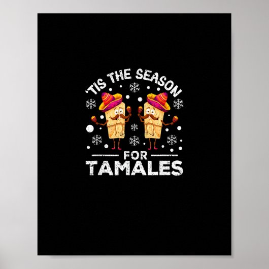 クリスマスのタマレ メキシコ料理のユーモア ポスター (正面)