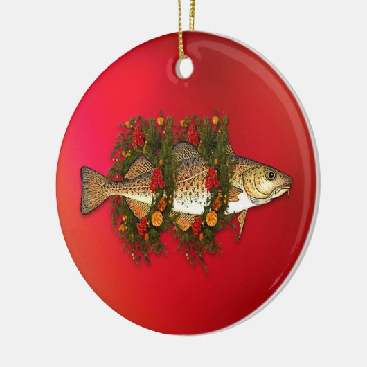 クリスマスのタラのオーナメント セラミックオーナメント (左)