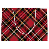 クリスマスのタータンチェックパターン ラージペーパーバッグ (裏面)