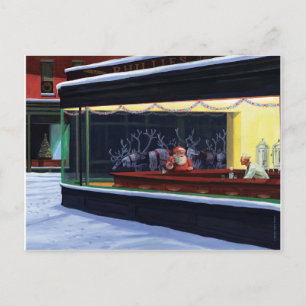 クリスマスのダイナーの郵便はがき シーズンポストカード