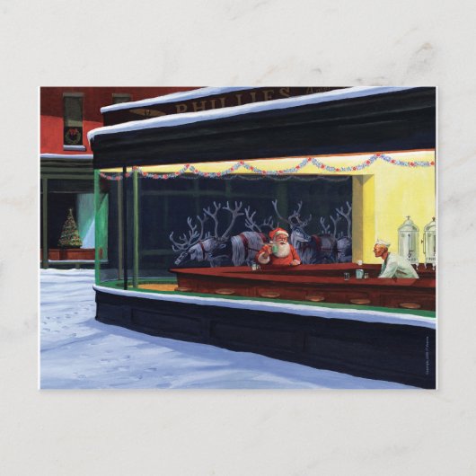 クリスマスのダイナーの郵便はがき シーズンポストカード (正面)