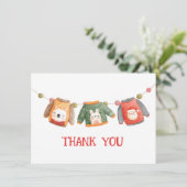 クリスマスのダサいセーターの感謝カード サンキューカード (スタンド正面)