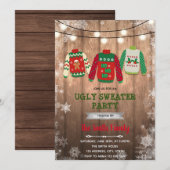 クリスマスのダサい服テーマ 招待状 (正面/裏面)