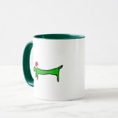 クリスマスのダックスシュント マグカップ (正面左)