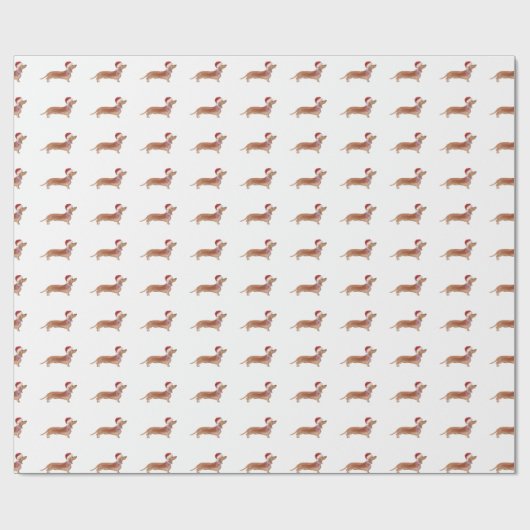 クリスマスのダックスフントのダックスフントの包装紙 ラッピングペーパー (フラット)