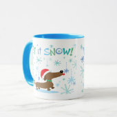 クリスマスのダックスフントのマグ マグカップ (正面左)