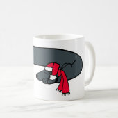 クリスマスのダックスフントの寝顔マグ コーヒーマグカップ (正面右)