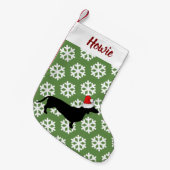 クリスマスのダックスフント及びサンタの帽子ペット スモールクリスマスストッキング (正面 (吊り時))