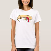 クリスマスのダックスフント寝姿Tシャツ Tシャツ (正面)