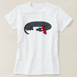 クリスマスのダックスフント寝姿Tシャツ Tシャツ